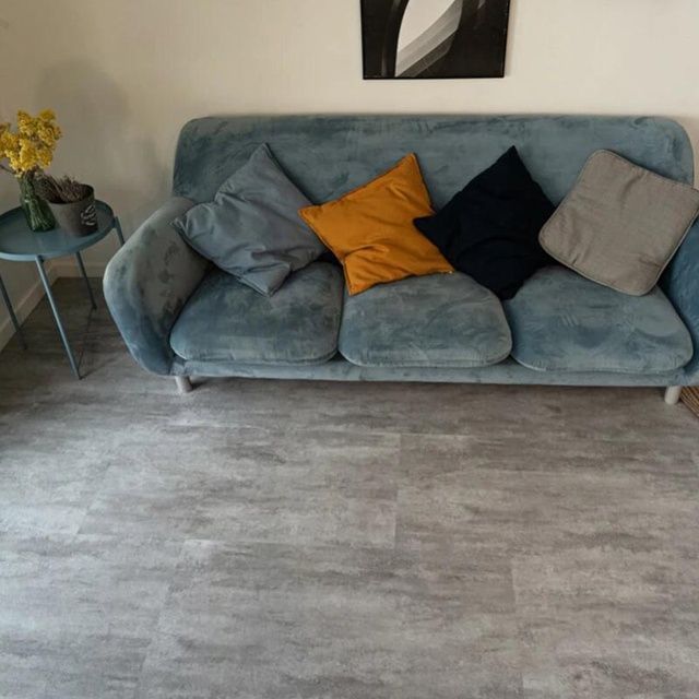 Виниловый пол SPC клеевой Vinilam Ceramo Цемент Світлий 71614