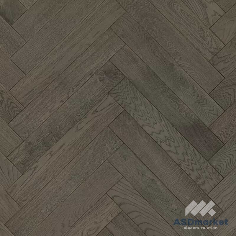 Паркетна дошка Ялинка англійська Esta Parket Дуб BC Lava Grey 14005