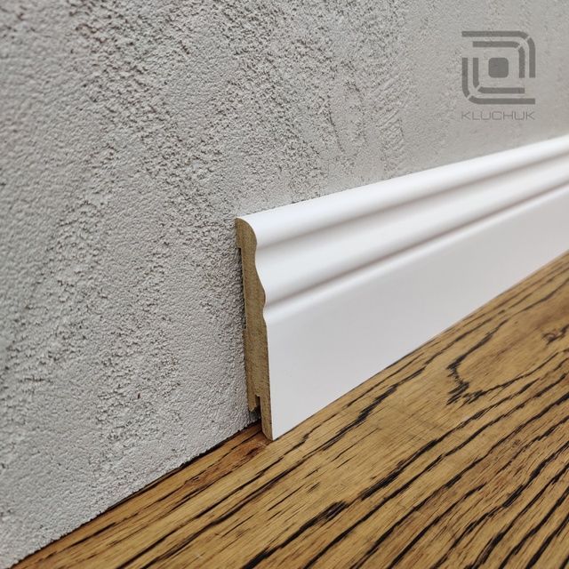 Плінтус Kluchuk МДФ Волна Білий RAL 9003 MDF-V80