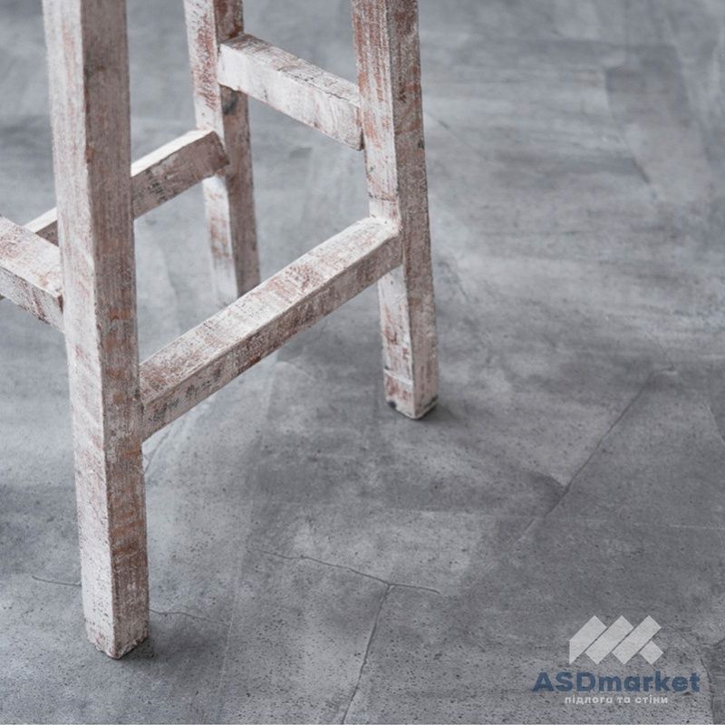 Виниловый пол SPC клеевой Vinilam Ceramo Бетон Серый 61602