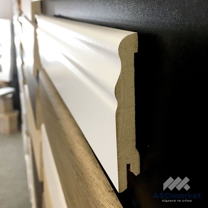 Плінтус Kluchuk МДФ Волна Білий RAL 9003 MDF-V80