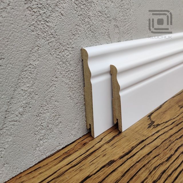 Плінтус Kluchuk МДФ Волна Білий RAL 9003 MDF-V100