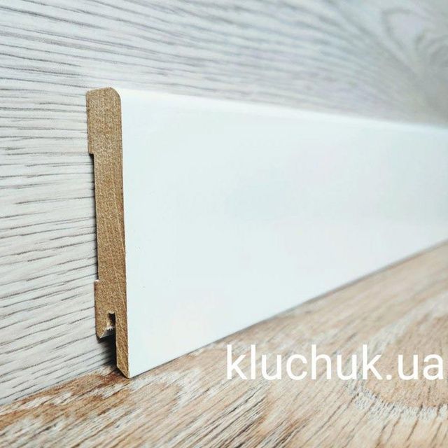 Плінтус Kluchuk МДФ прямий Білий RAL 9003 MDF-М80