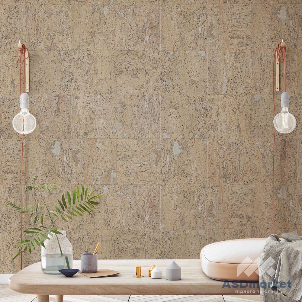 Настінний корок листовий Wicanders Dekwall Stone Art Platinum TA24001