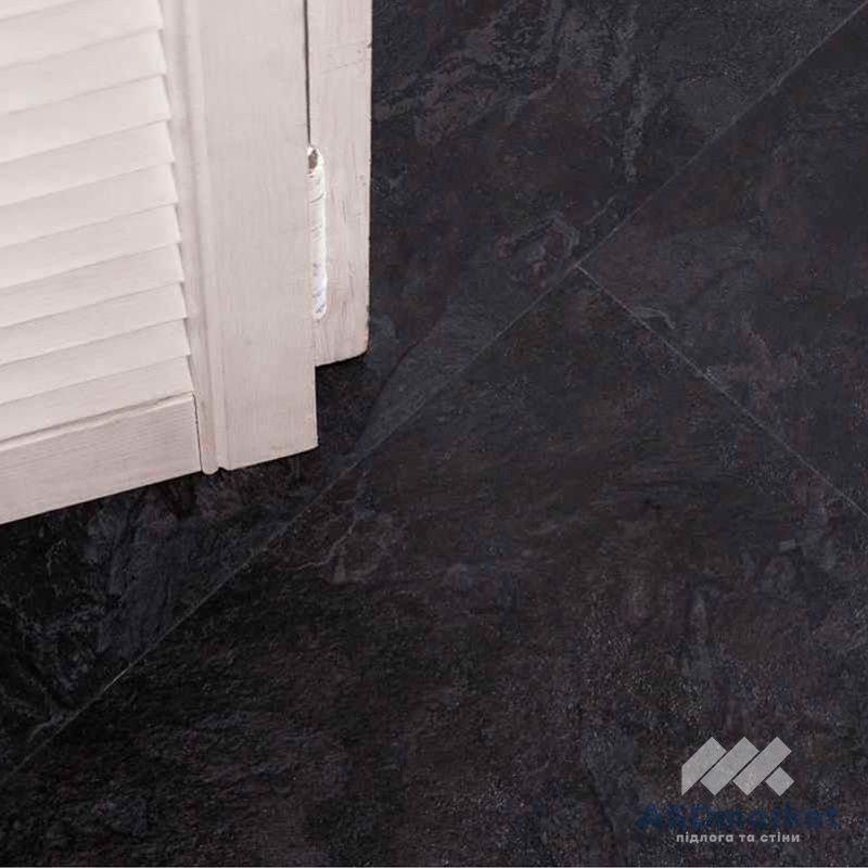 Вінілова підлога SPC клейова Vinilam Ceramo Сланцевий Чорний 61607