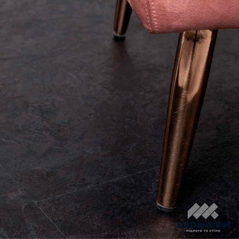 Вінілова підлога SPC клейова Vinilam Ceramo Сланцевий Чорний 61607