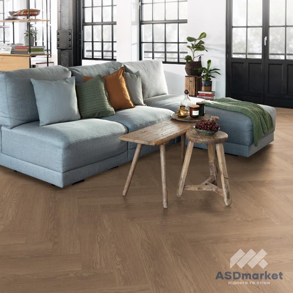 Ламинат Egger Herringbone Дуб Барония коричневый EL2134