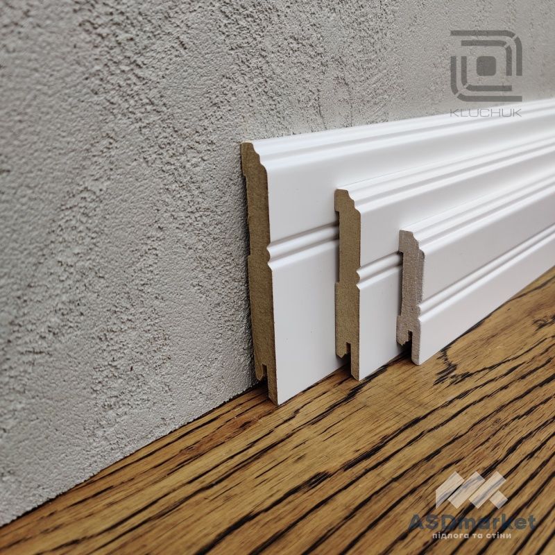 Плінтус Kluchuk МДФ LightForm Білий RAL 9003 MDF-LF03