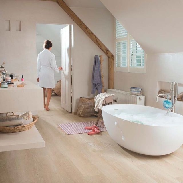 Виниловый пол замковой Quick-Step Bloom Дуб морской бриз бежевый AVMPU 40080